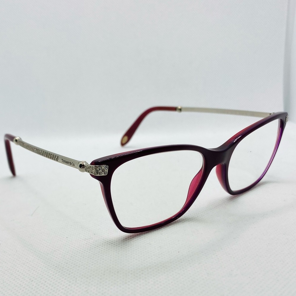 EUC Tiffany & Co TF 2191-B Pearl Plum Butterfly Shaped RX Eyeglasses